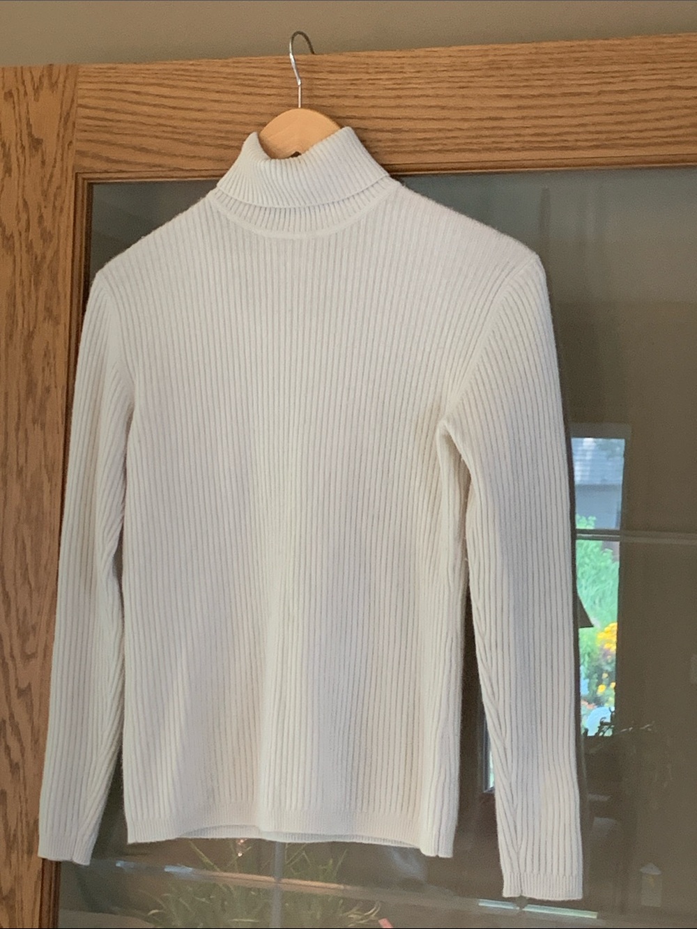 Brooks Brothers Cream Ribbed Turtleneck Sweater